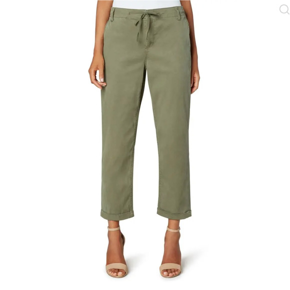 Liverpool Drawstring Crop Utility Pants High Rise Straight Leg In Dusty Cedar 16 - Picture 12 of 12